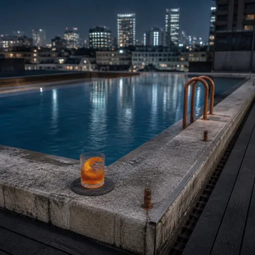 Hotel rooftop pools after dark: when the city skyline, the cocktail and the water align