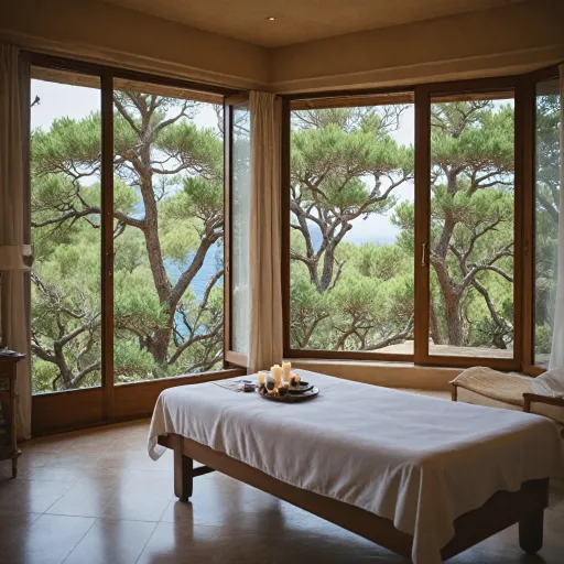 Experience refined relaxation at a hotel spa in Ramatuelle with panoramic sea views